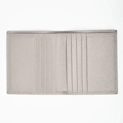 Light Grey Hammered Leather Small Wallet