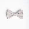 Light Grey Pre-Knotted Silk Bowtie - Solid Color