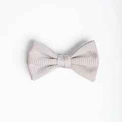 Light Grey Pre-Knotted Silk Bowtie - Solid Color