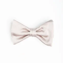 Light Grey Pre-Knotted Silk Satin Bowtie - Solid Color