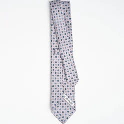 Light Grey Sartorial Classic Silk Tie Small Flower Pattern