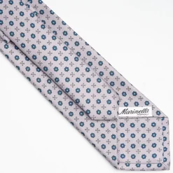 Light Grey Sartorial Classic Silk Tie Small Flower Pattern
