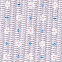 Light Grey Sartorial Classic Silk Tie - Small Flower Pattern