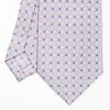 Light Grey Sartorial Classic Silk Tie - Small Flower Pattern