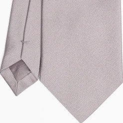 Light Grey Sartorial Jacquard Silk Tie - Solid Color