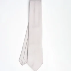 Light Grey Sartorial Jacquard Silk Tie - Solid Colours