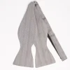 Light Grey Silk Bowtie To Self-Tie Solid Color