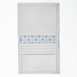 Light Grey Small Wallet In Silk And Leather
