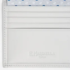 Light Grey Small Wallet In Silk And Leather