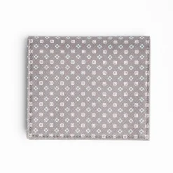 Light Grey Small Wallet In Silk And Leather
