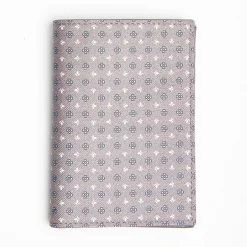 Light Grey Vertical Wallet In Silk And Leather