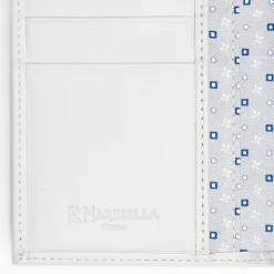 Light Grey Vertical Wallet In Silk And Leather