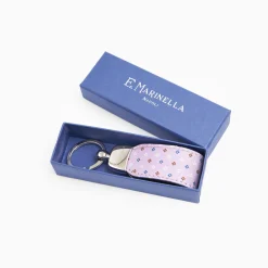 Lilac Keyfob In Silk And Leather