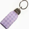 Lilac Keyfob In Silk And Leather