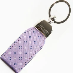Lilac Keyfob In Silk And Leather