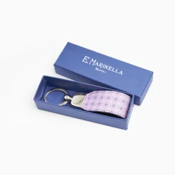 Lilac Keyfob In Silk And Leather