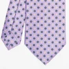 Lilac Sartorial Classic Silk Tie Small Flower Pattern