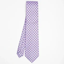 Lilac Sartorial Classic Silk Tie Small Flower Pattern