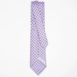 Lilac Sartorial Classic Silk Tie Small Flower Pattern
