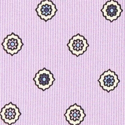 Lilac Sartorial Classic Silk Tie - Large Flower Pattern