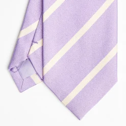 Lilac Sartorial Striped Silk Tie