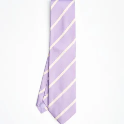 Lilac Sartorial Striped Silk Tie