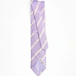 Lilac Sartorial Striped Silk Tie