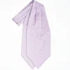 Lilac Silk Ascot Tie - Small Flower Designs