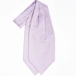 Lilac Silk Ascot Tie - Small Flower Designs