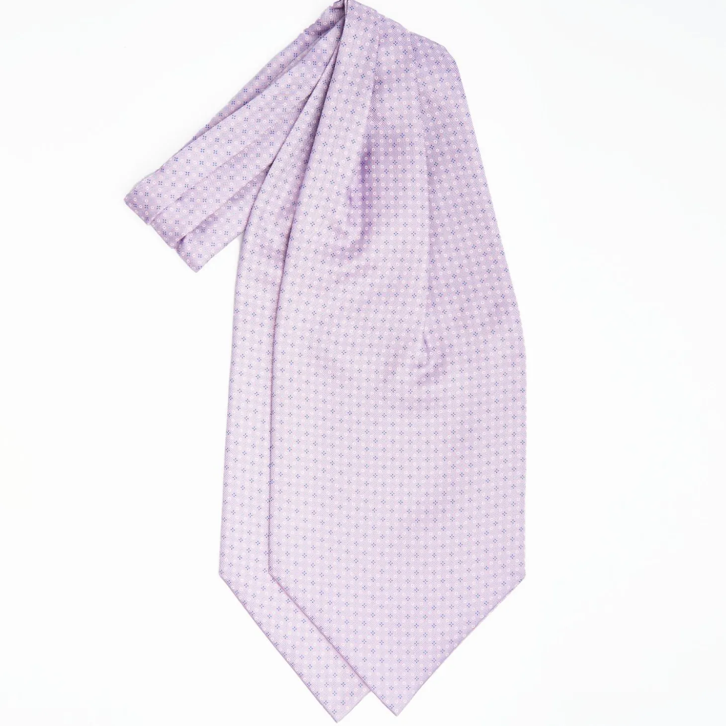 Lilac Silk Ascot Tie - Small Flower Designs