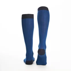 Long Bluette And Blue Bicolor Cotton Socks - Solid Color