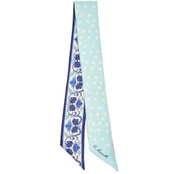 Mid Blue Silk Twilly Mediterranean Vibes