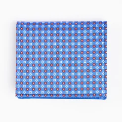 Mid Blue Small Wallet In Silk And Leather