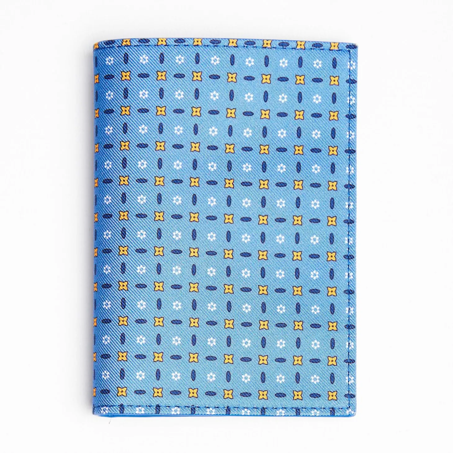 Mid Blue Vertical Wallet In Silk And Leather