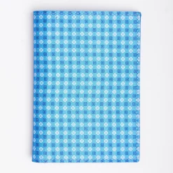 Mid Blue Vertical Wallet In Silk And Leather