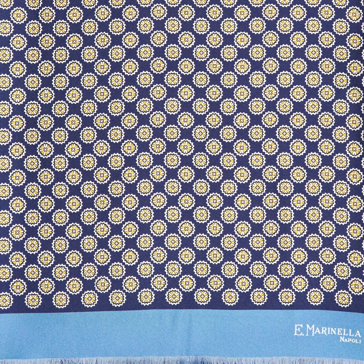 Midnight And Light Blue Double Silk Scarf