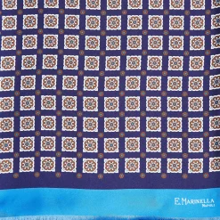 Midnight And Light Blue Double Silk Scarf