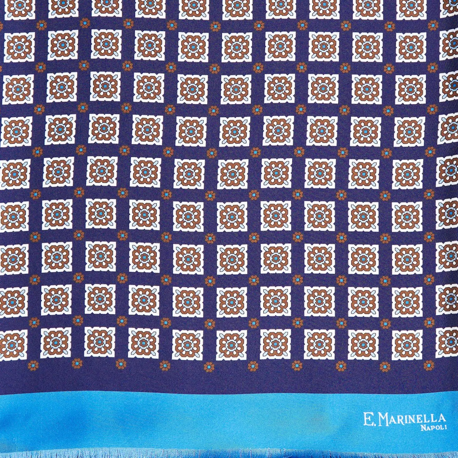 Midnight And Light Blue Double Silk Scarf