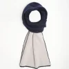 Midnight Blue And Beige Two-Tone Solid Cashmere Neck Warmer