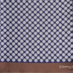 Midnight Blue And Brown Double Silk Scarf