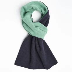 Midnight Blue And Light Green Two-Tone Solid Cashmere Neck Warmer