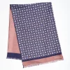 Midnight Blue And Pink Double Silk Scarf