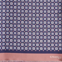 Midnight Blue And Pink Double Silk Scarf