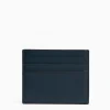 Midnight Blue Leather Credit Card Holder - 7 Compartments