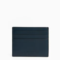 Midnight Blue Leather Credit Card Holder - 7 Compartments