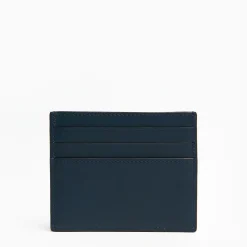 Midnight Blue Leather Credit Card Holder - 7 Compartments