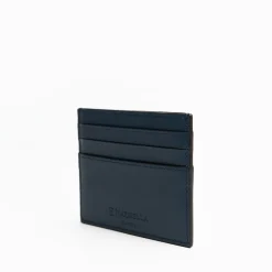 Midnight Blue Leather Credit Card Holder - 7 Compartments