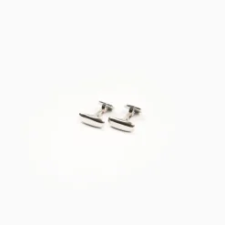 Octagonal Cufflinks With Lapis In Silver