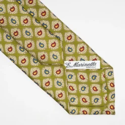 Olive Green Heritage Collection Silk Tie - Paisley Pattern