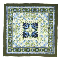 Olive Green Silk Scarf 90 - Mediterranean Vibes